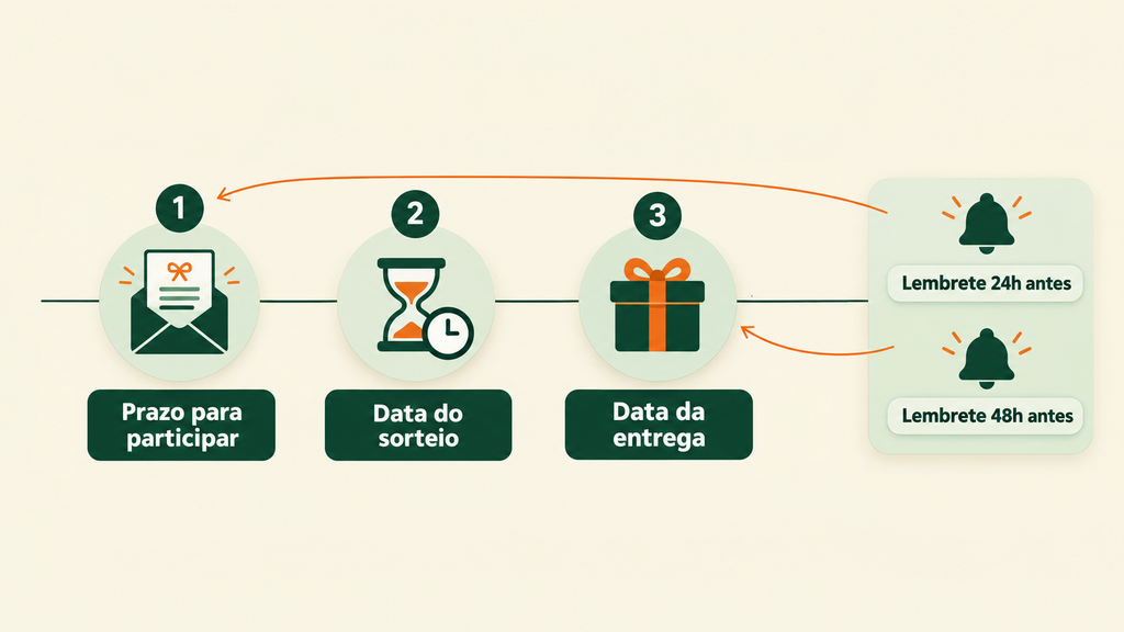 Tela do painel da Anfitro com as datas do amigo secreto, os combinados de valor e a lista de participantes com status